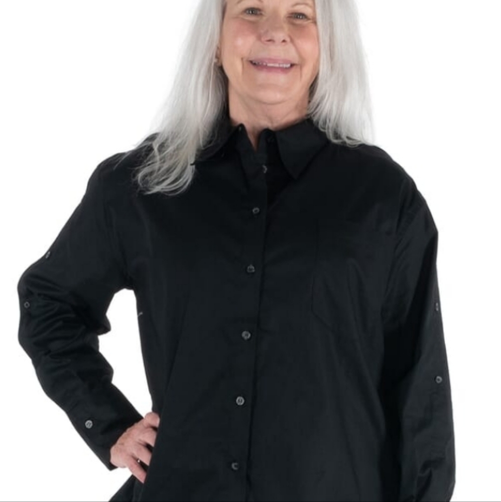 Classic Black Button-Up Shirt[FLASH SALE]
